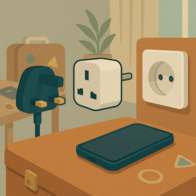 Power plug adapter converting one type of plug into another
