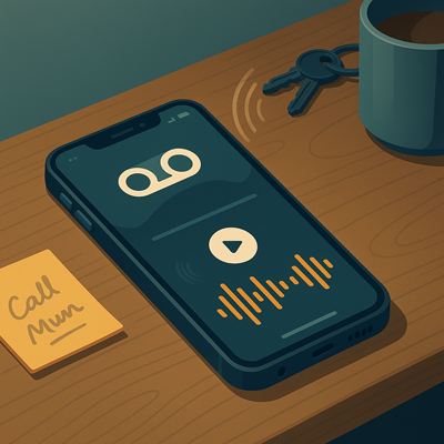 Phone with default voicemail greeting playing