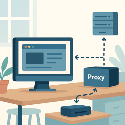 Proxy server sitting between browser and real website