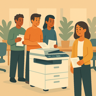 Shared printer in an office used by many people